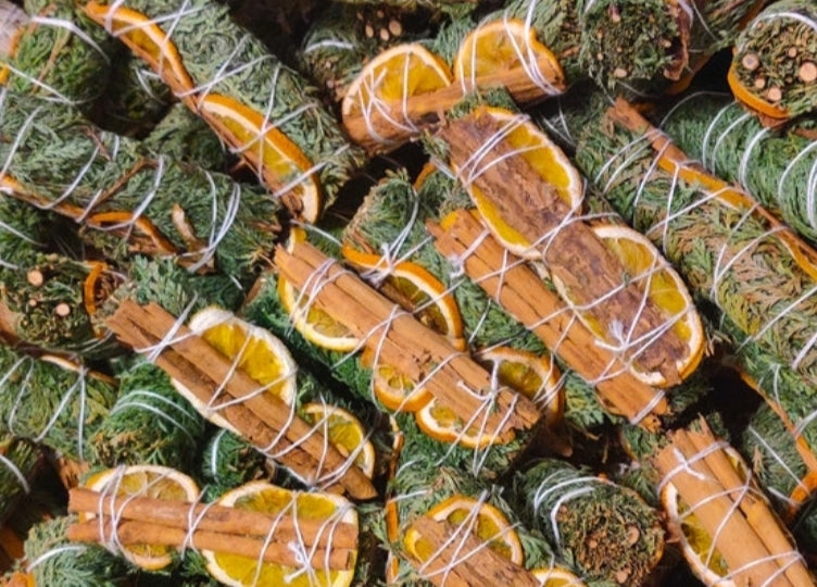 Cinnamon Orange Cedar Smudge Stick