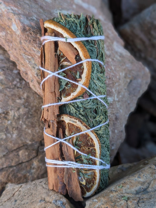 Cinnamon Orange Cedar Smudge Stick