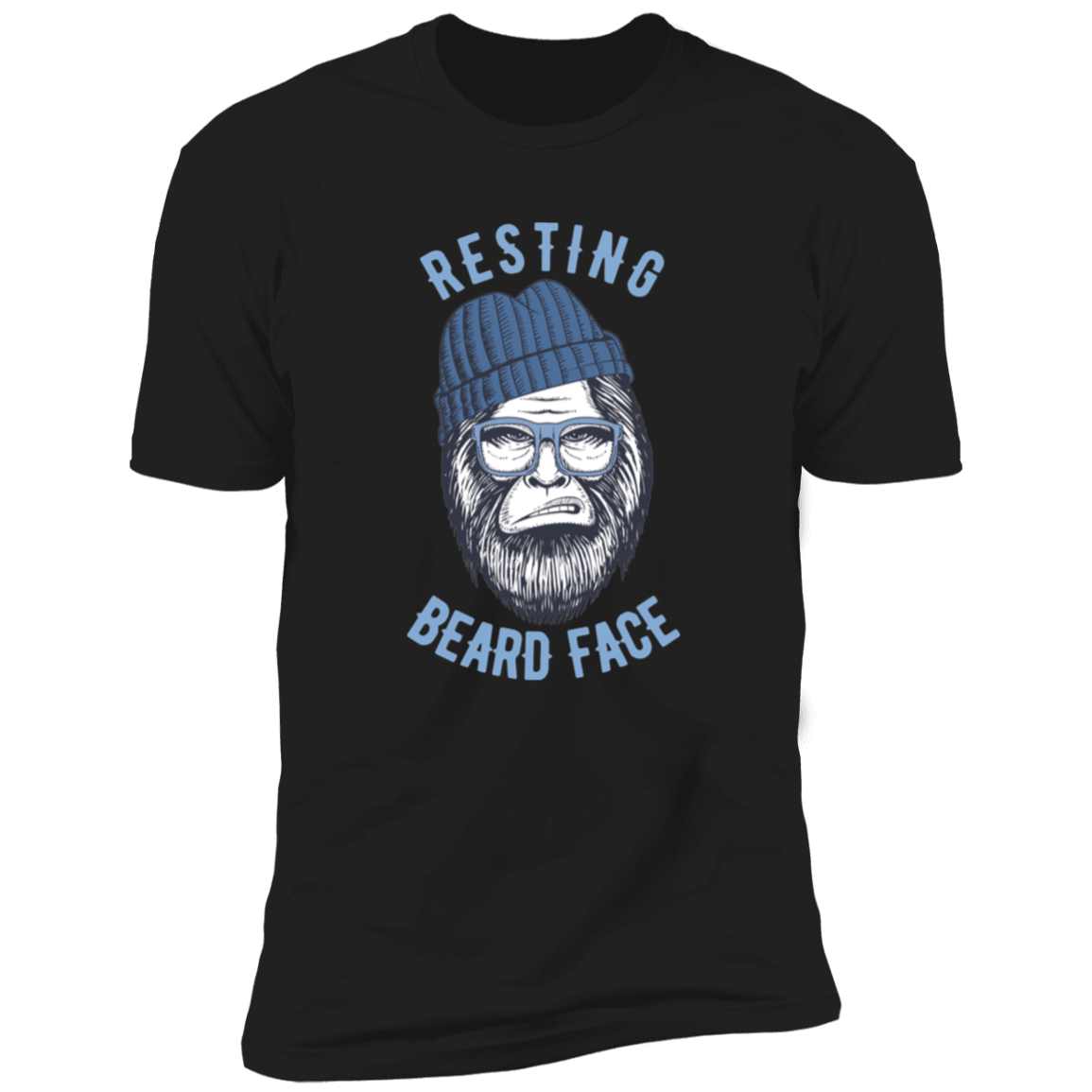 Resting Beard Face - Light Blue